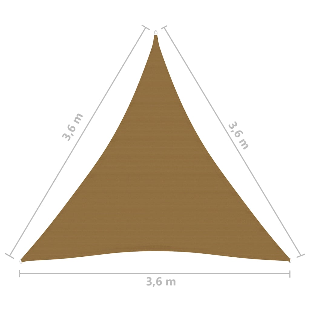Aurinkopurje 160 g/m² harmaanruskea 3,6x3,6x3,6 m HDPE - Sisustajankoti.fi