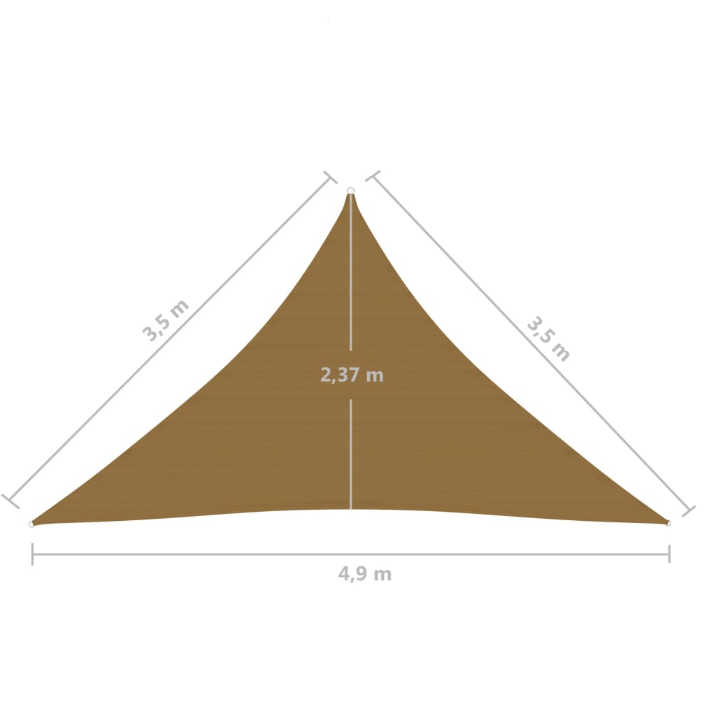 Aurinkopurje 160 g/m² harmaanruskea 3,5x3,5x4,9 m HDPE - Sisustajankoti.fi