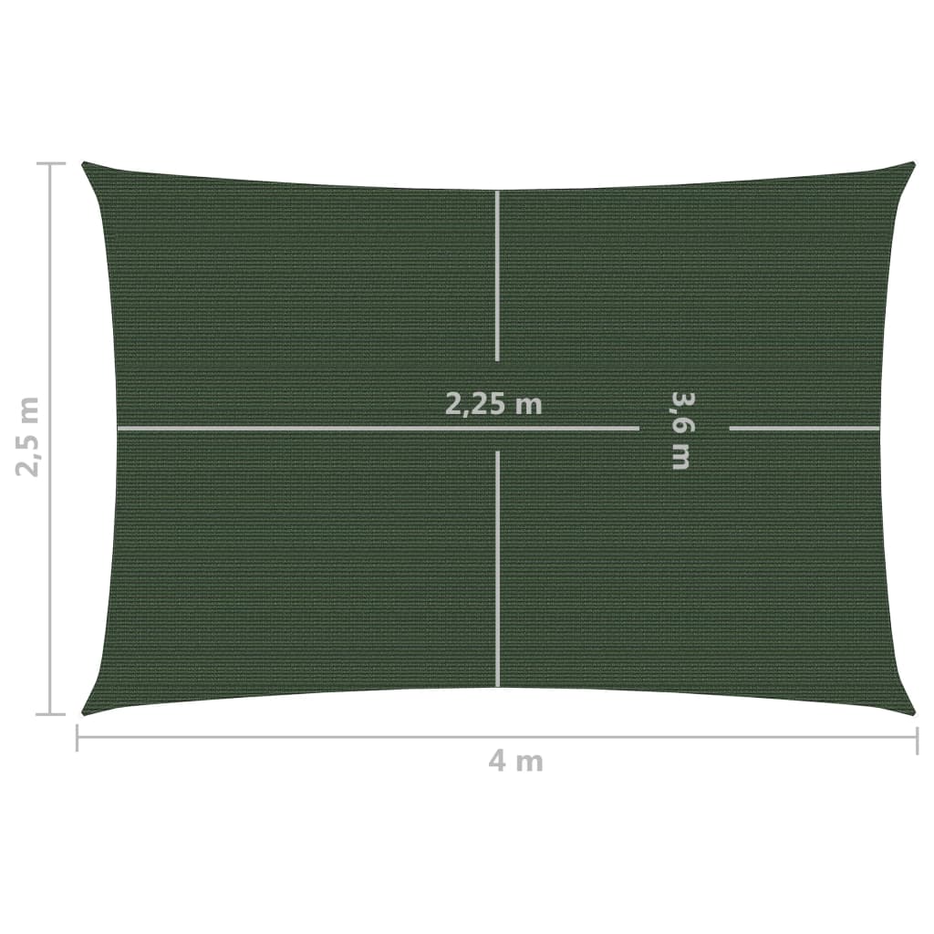 Aurinkopurje 160 g/m² tummanvihreä 2,5x4 m HDPE - Sisustajankoti.fi
