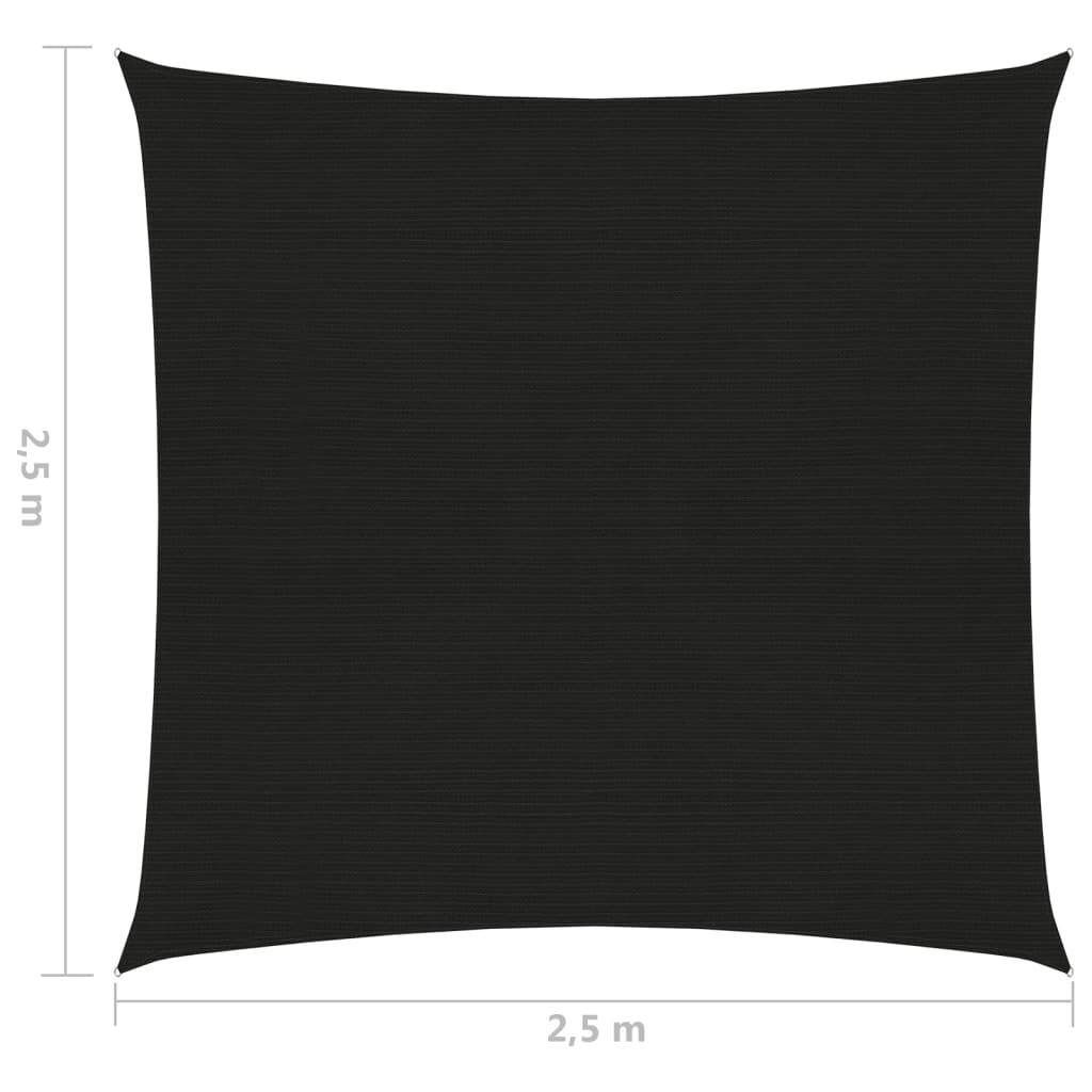 Aurinkopurje 160 g/m² musta 2,5x2,5 m HDPE - Sisustajankoti.fi