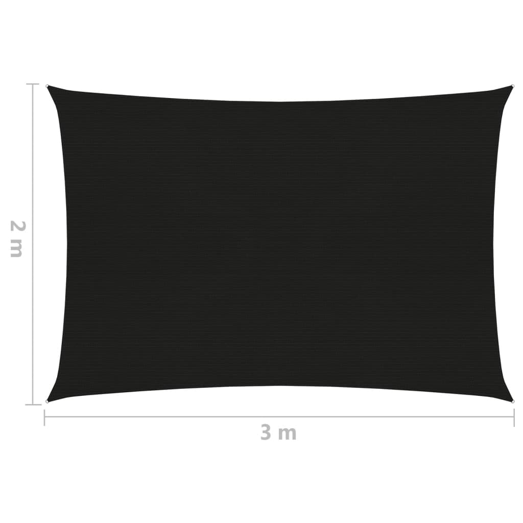 Aurinkopurje 160 g/m² musta 2x3 m HDPE - Sisustajankoti.fi