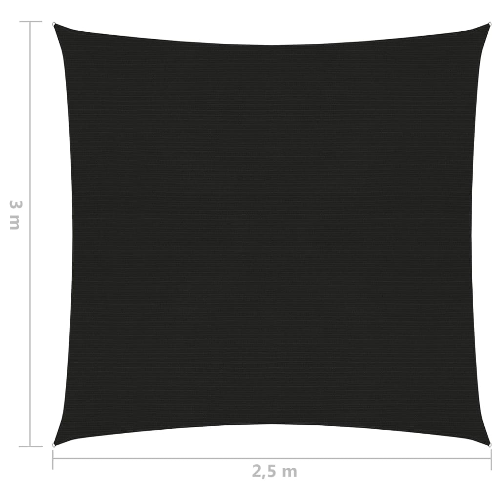 Aurinkopurje 160 g/m² musta 2,5x3 m HDPE - Sisustajankoti.fi