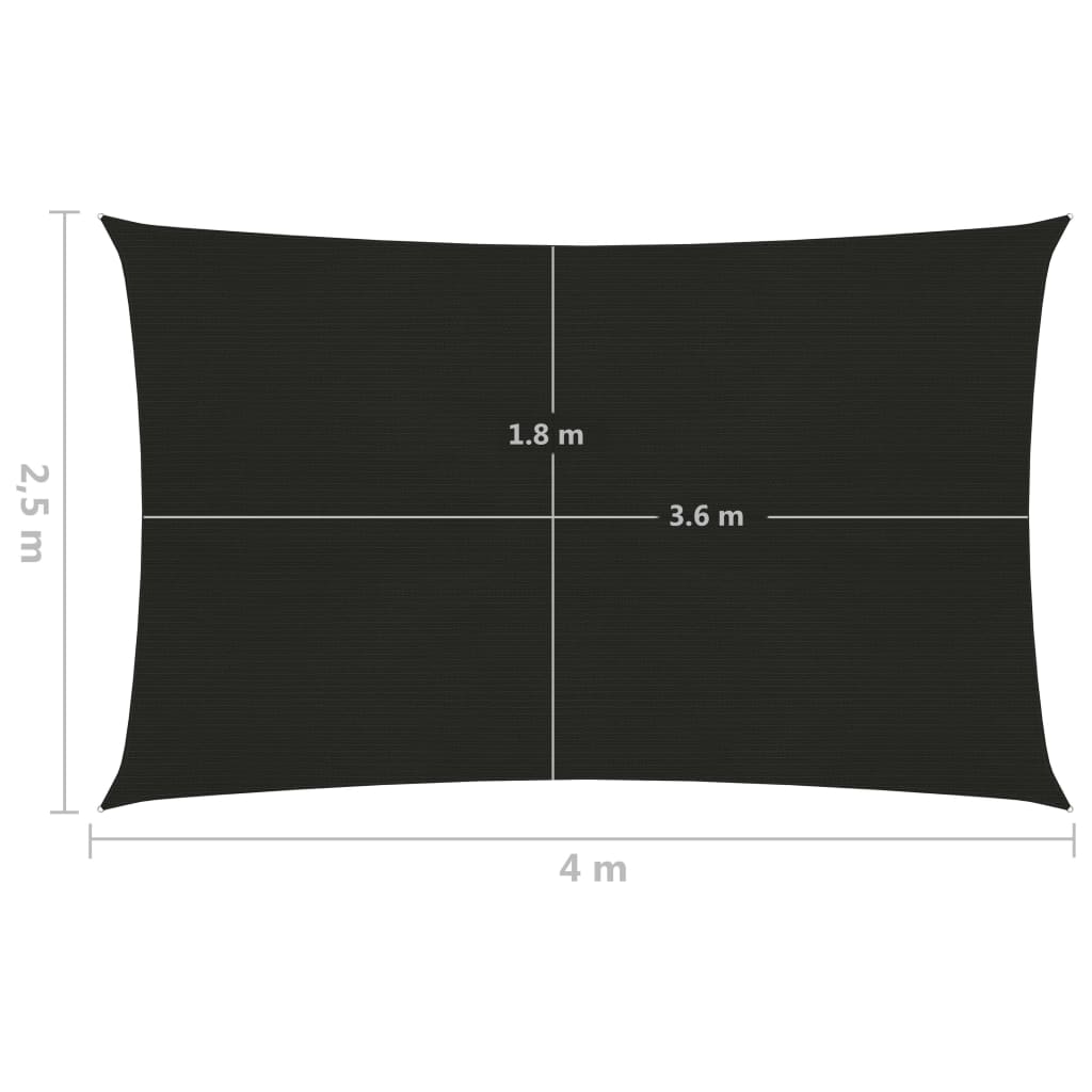 Aurinkopurje 160 g/m² musta 2,5x4 m HDPE - Sisustajankoti.fi