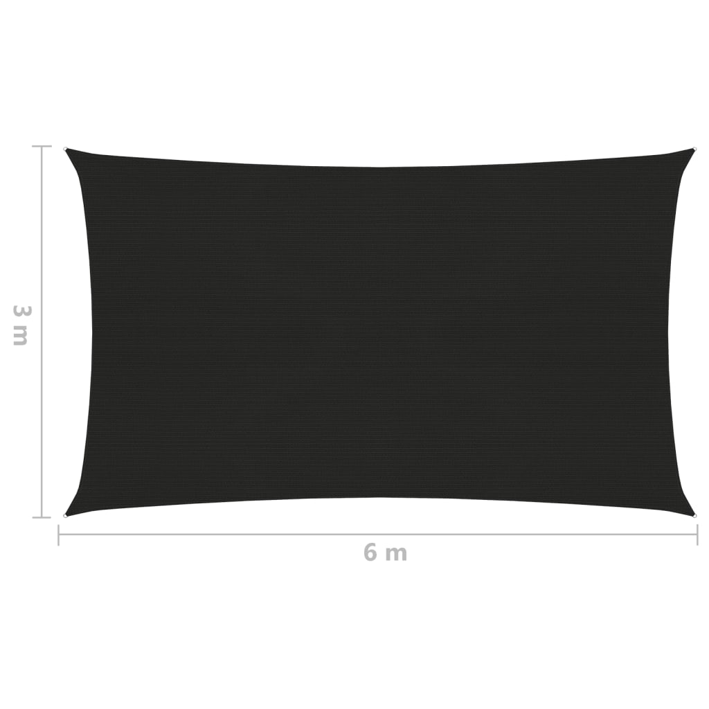 Aurinkopurje 160 g/m² musta 3x6 m HDPE - Sisustajankoti.fi