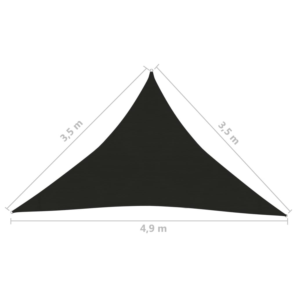 Aurinkopurje 160 g/m² musta 3,5x3,5x4,9 m HDPE - Sisustajankoti.fi
