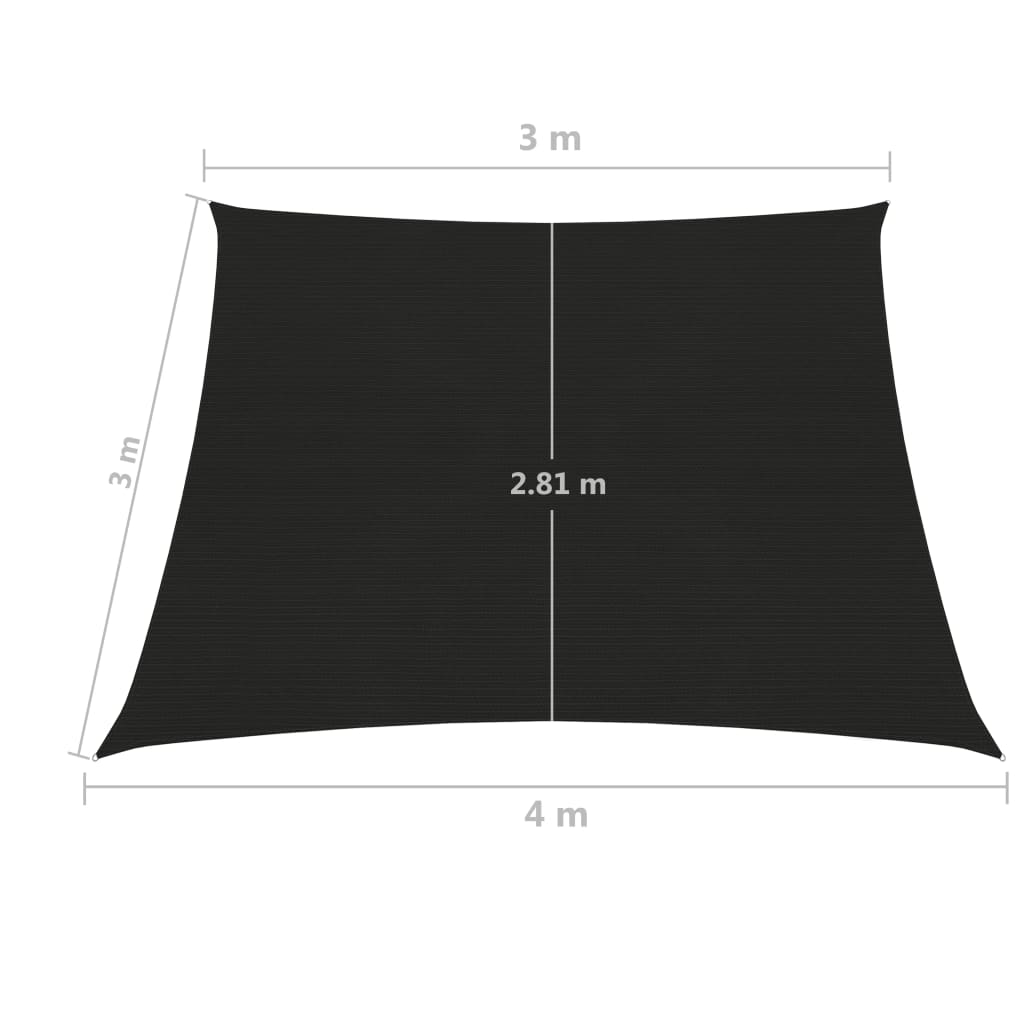 Aurinkopurje 160 g/m² musta 3/4x3 m HDPE - Sisustajankoti.fi