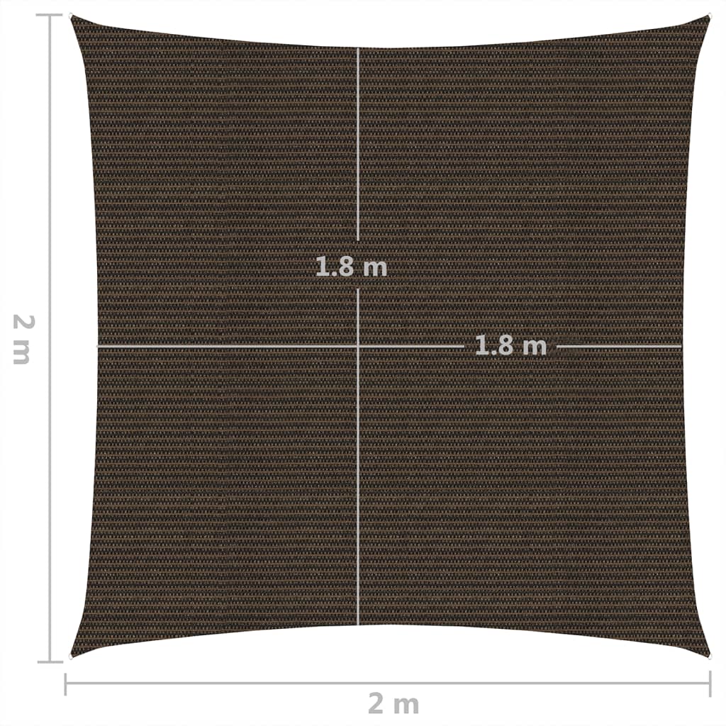 Aurinkopurje 160 g/m² ruskea 2x2 m HDPE - Sisustajankoti.fi