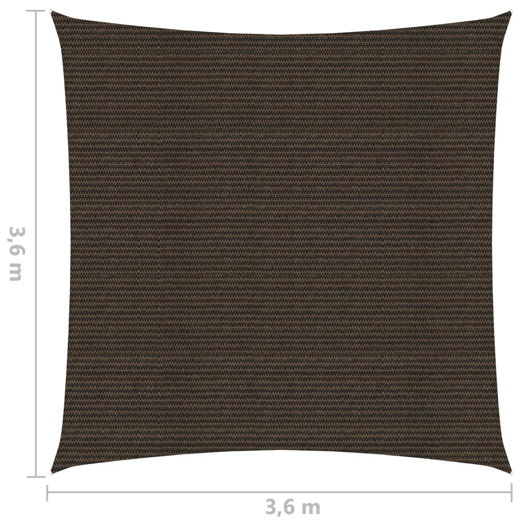 Aurinkopurje 160 g/m² ruskea 3,6x3,6 m HDPE - Sisustajankoti.fi