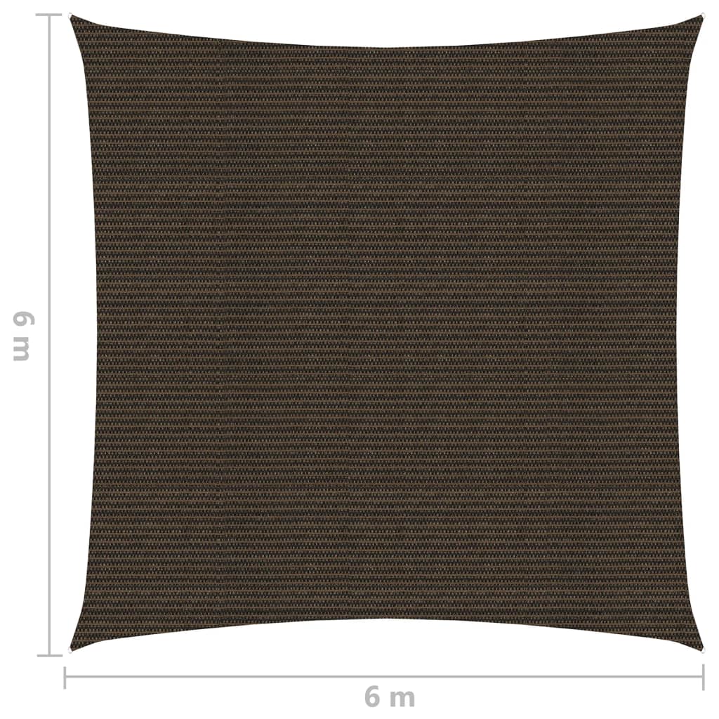 Aurinkopurje 160 g/m² ruskea 6x6 m HDPE - Sisustajankoti.fi