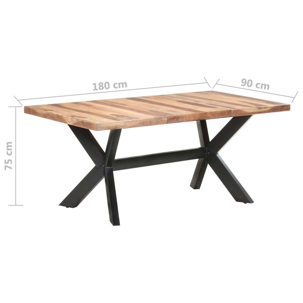 Ruokapöytä 180x90x75 cm täysi puu seesamviimeistelyllä - Sisustajankoti.fi