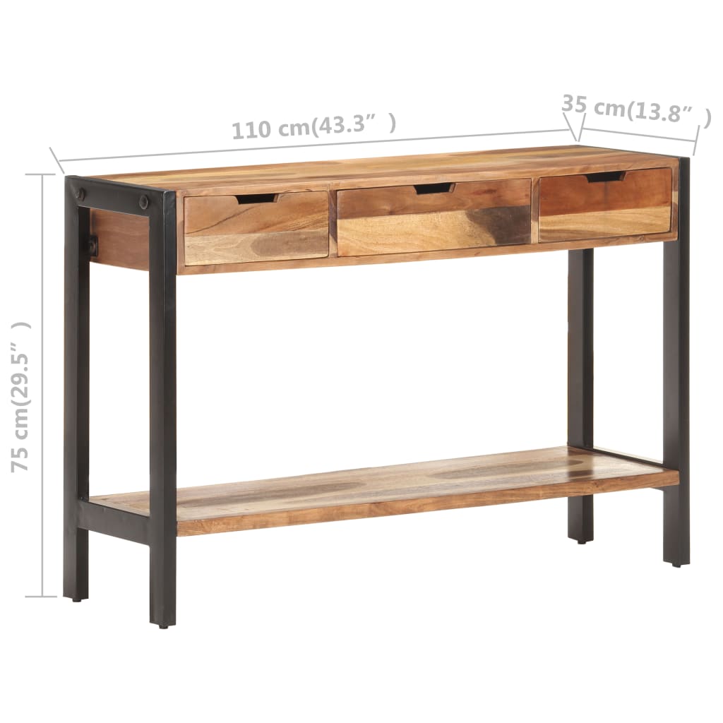 Senkki 110x35x75 cm täysi puu seesamviimeistelyllä - Sisustajankoti.fi