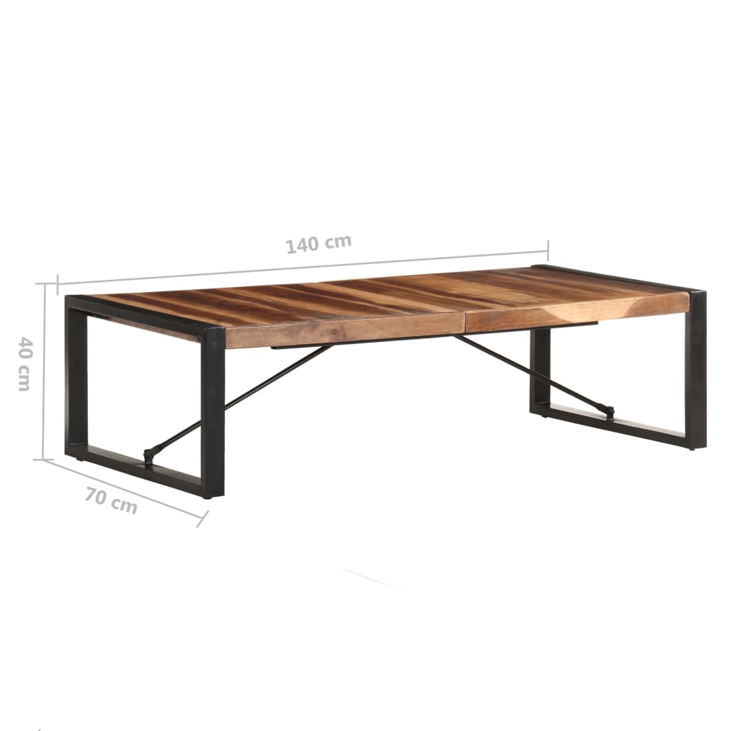 Sohvapöytä 140x70x40 cm täysi seesamviimeistelty puu - Sisustajankoti.fi