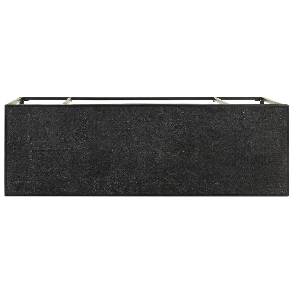 Konsolipöytä musta 110x35x76 cm täysi akaasia- ja mangopuu - Sisustajankoti.fi