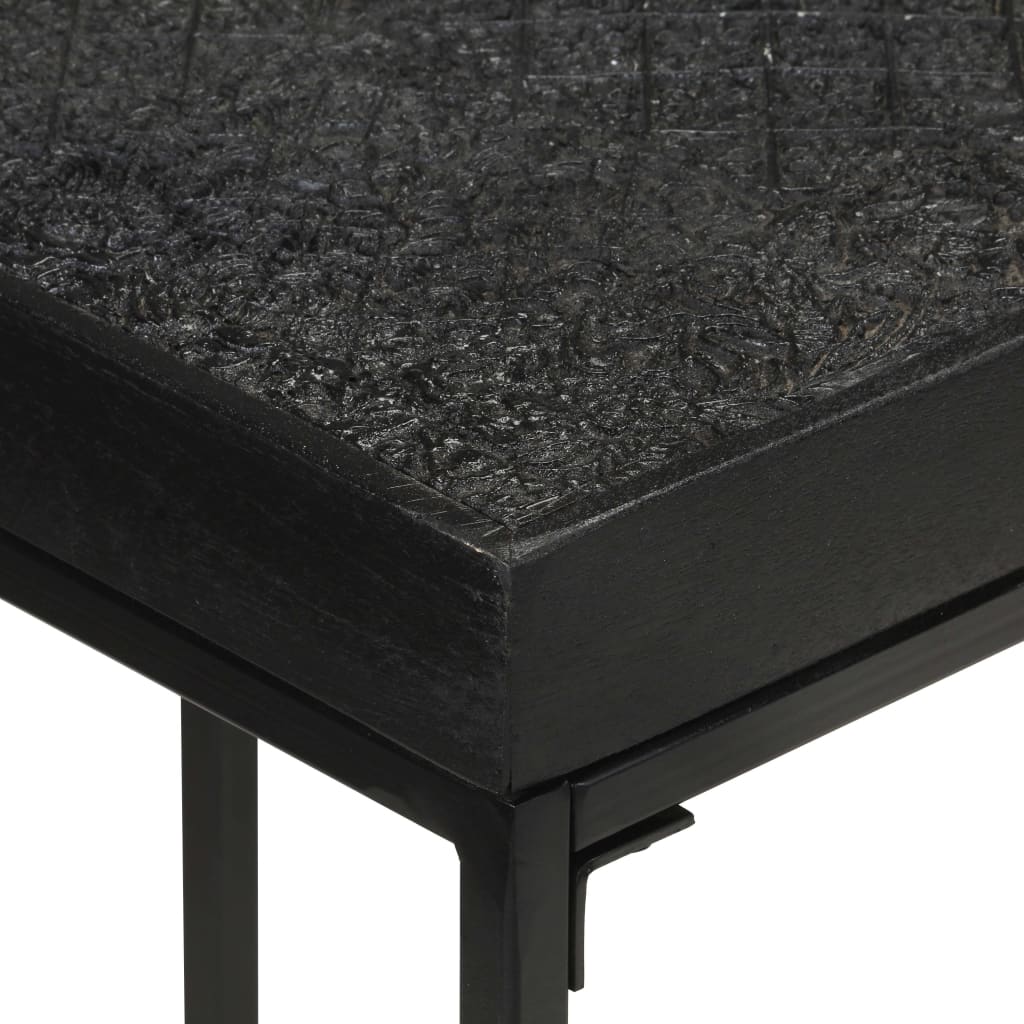 Konsolipöytä musta 110x35x76 cm täysi akaasia- ja mangopuu - Sisustajankoti.fi