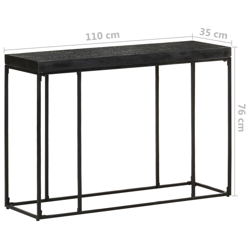 Konsolipöytä musta 110x35x76 cm täysi akaasia- ja mangopuu - Sisustajankoti.fi
