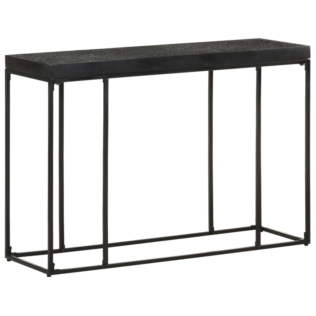 Konsolipöytä musta 110x35x76 cm täysi akaasia- ja mangopuu - Sisustajankoti.fi