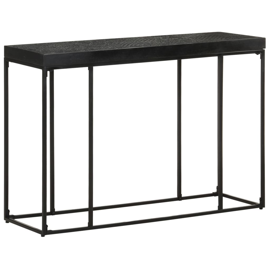 Konsolipöytä musta 110x35x76 cm täysi akaasia- ja mangopuu - Sisustajankoti.fi