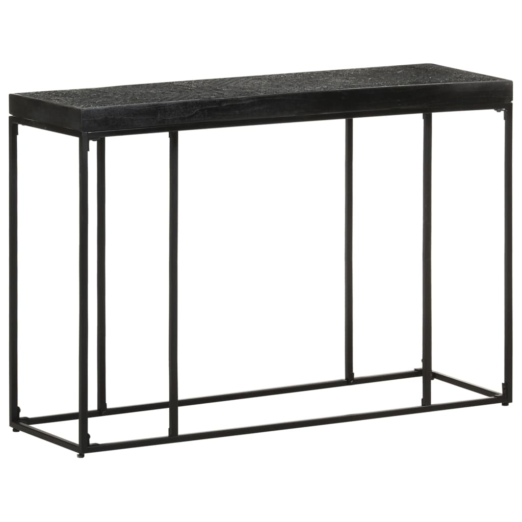 Konsolipöytä musta 110x35x76 cm täysi akaasia- ja mangopuu - Sisustajankoti.fi