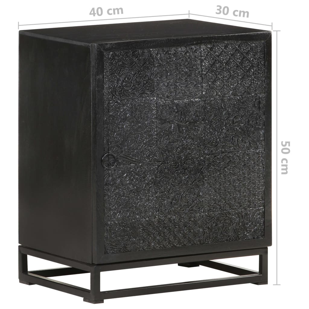 Yöpöytä musta 40x30x50 cm täysi akaasiapuu ja mangopuu - Sisustajankoti.fi