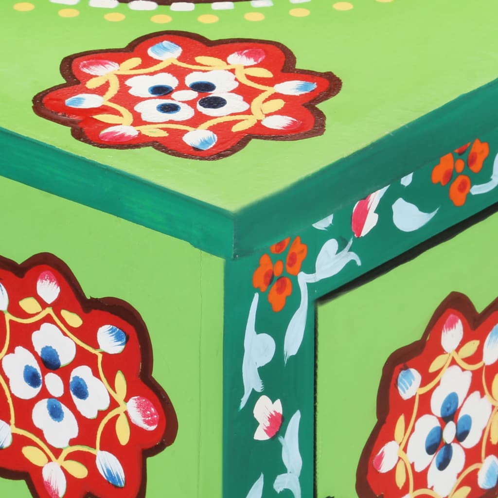 Käsin maalattu senkki monivärinen 70x35x60 cm täysi mangopuu - Sisustajankoti.fi