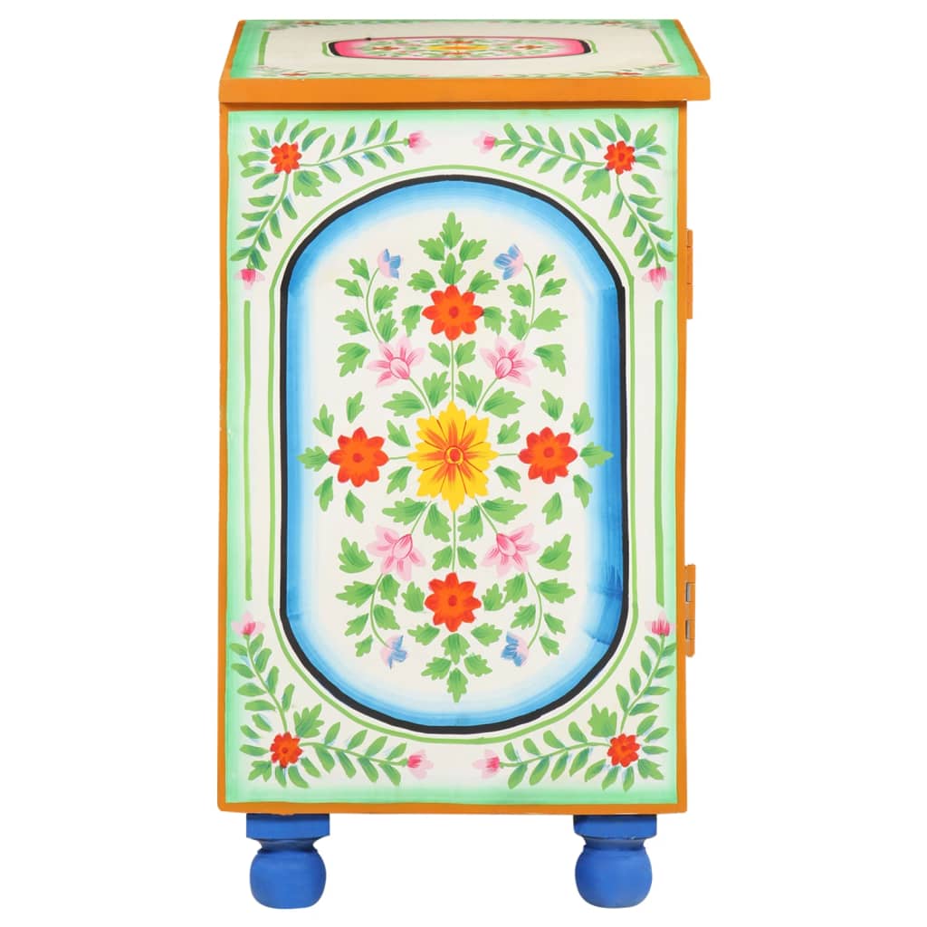 Käsin maalattu senkki 70x35x60 cm täysi mangopuu - Sisustajankoti.fi