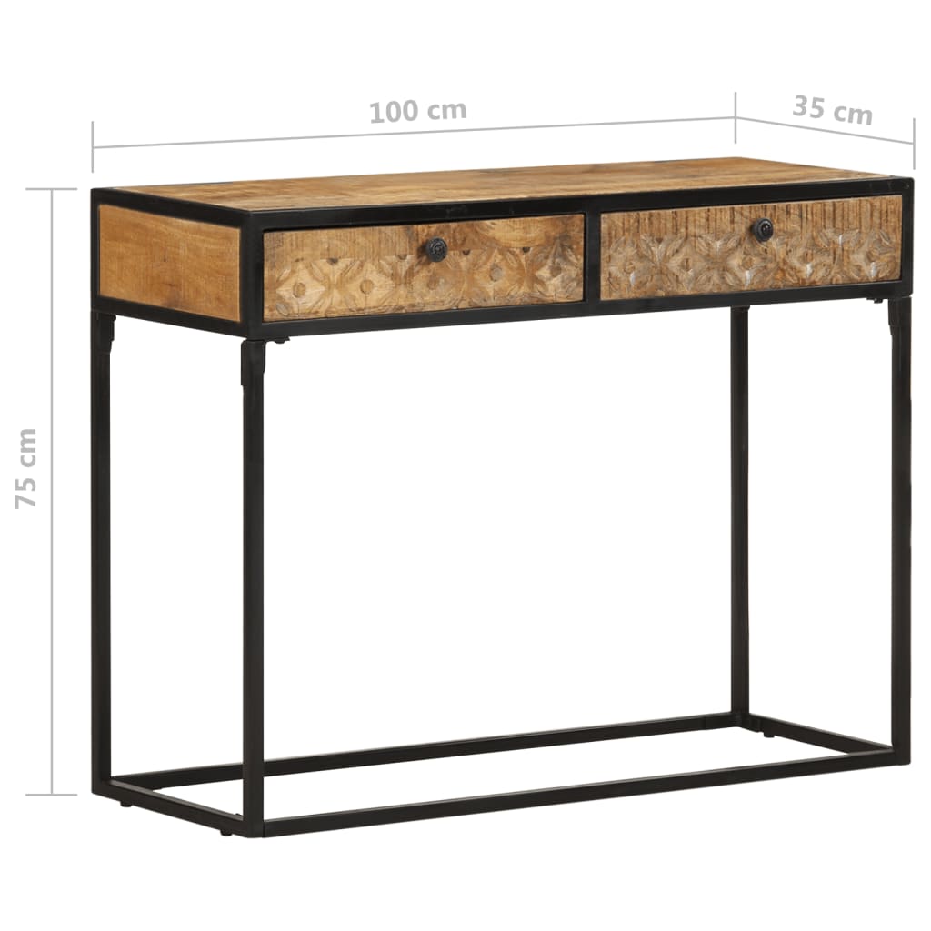 Konsolipöytä 100x35x75 cm täysi mangopuu - Sisustajankoti.fi