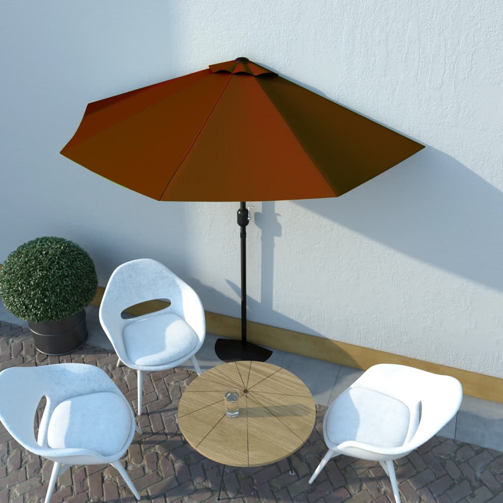 Aurinkovarjo alumiinitanko terrakotta 270x135x245 cm - Sisustajankoti.fi