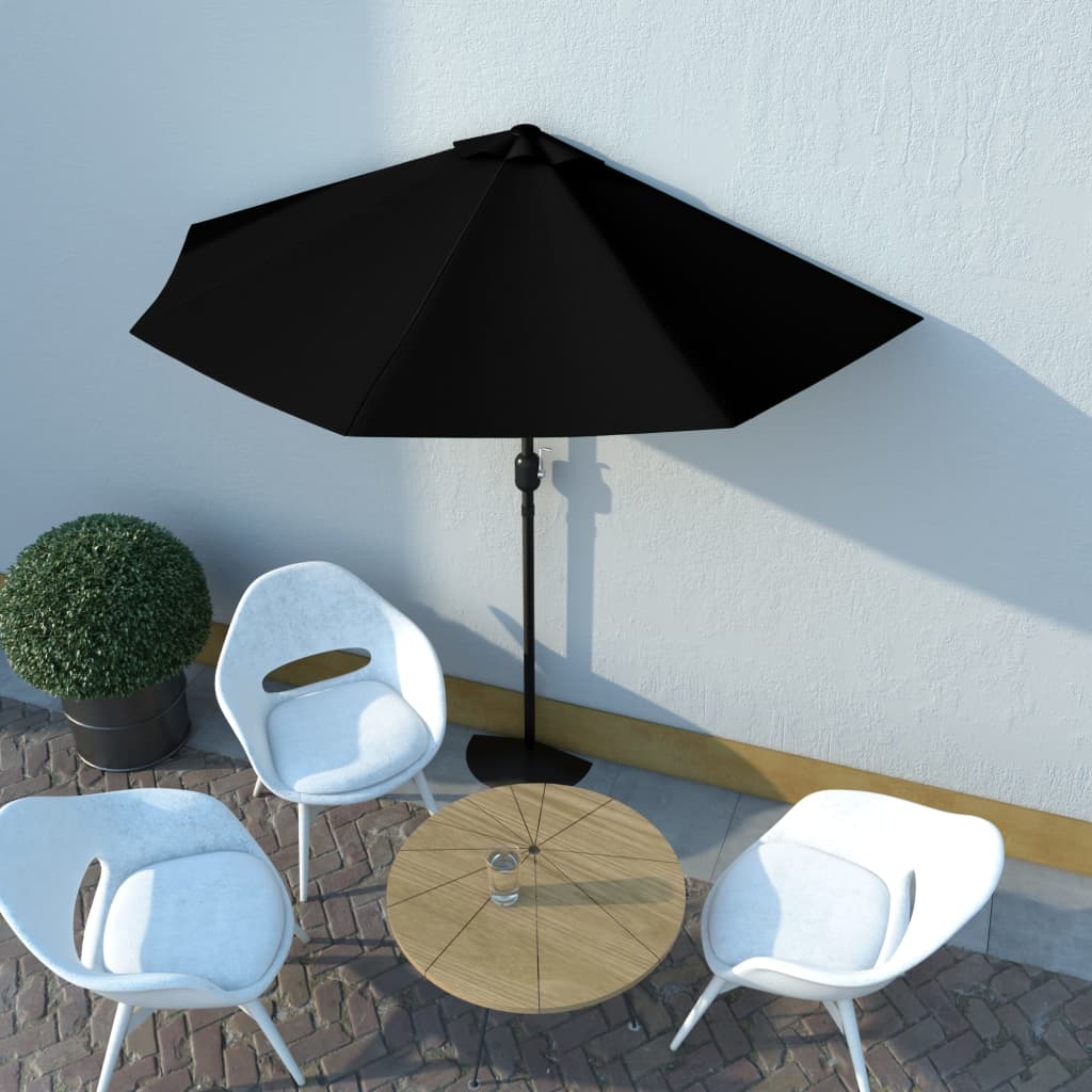 Aurinkovarjo ulkotiloihin alumiinitanko musta 270x135x245 cm - Sisustajankoti.fi