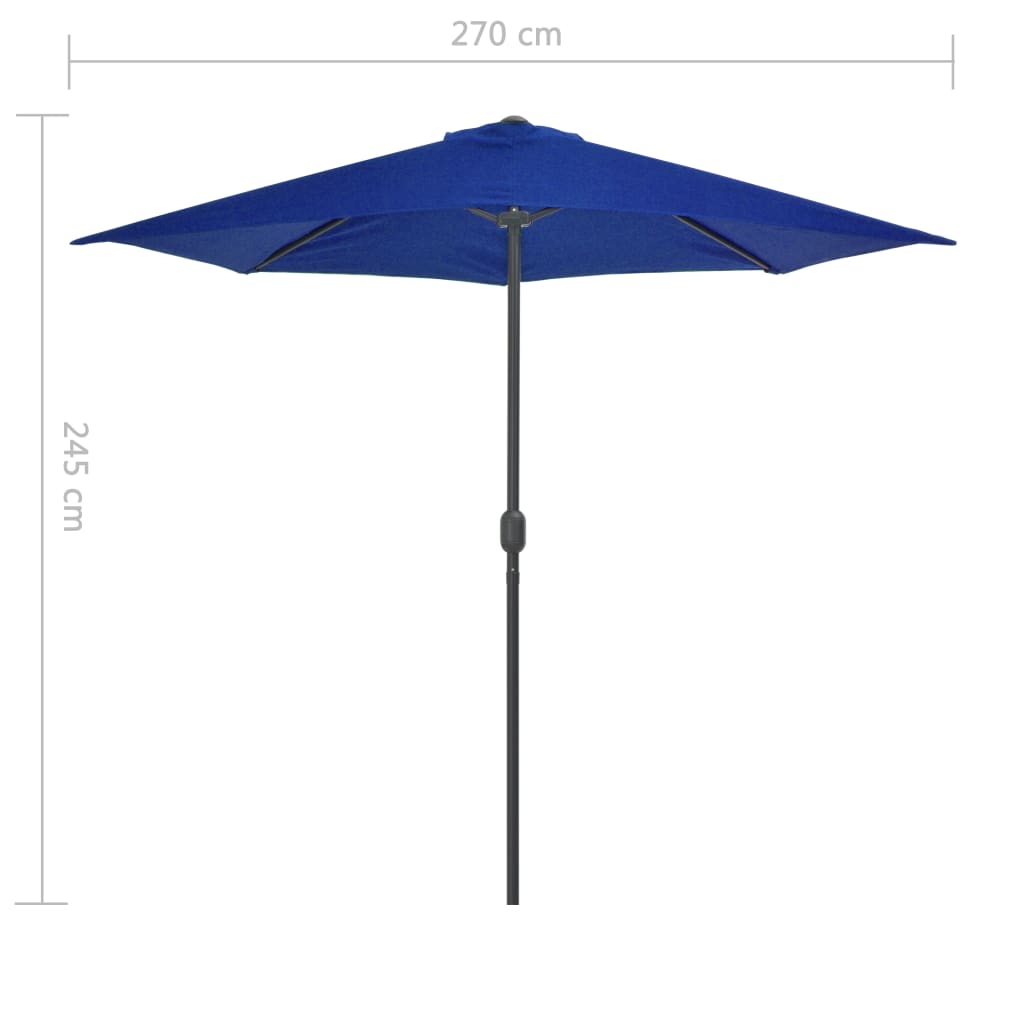 Aurinkovarjo ulkotiloihin alumiinitanko sininen 270x135x245 cm - Sisustajankoti.fi