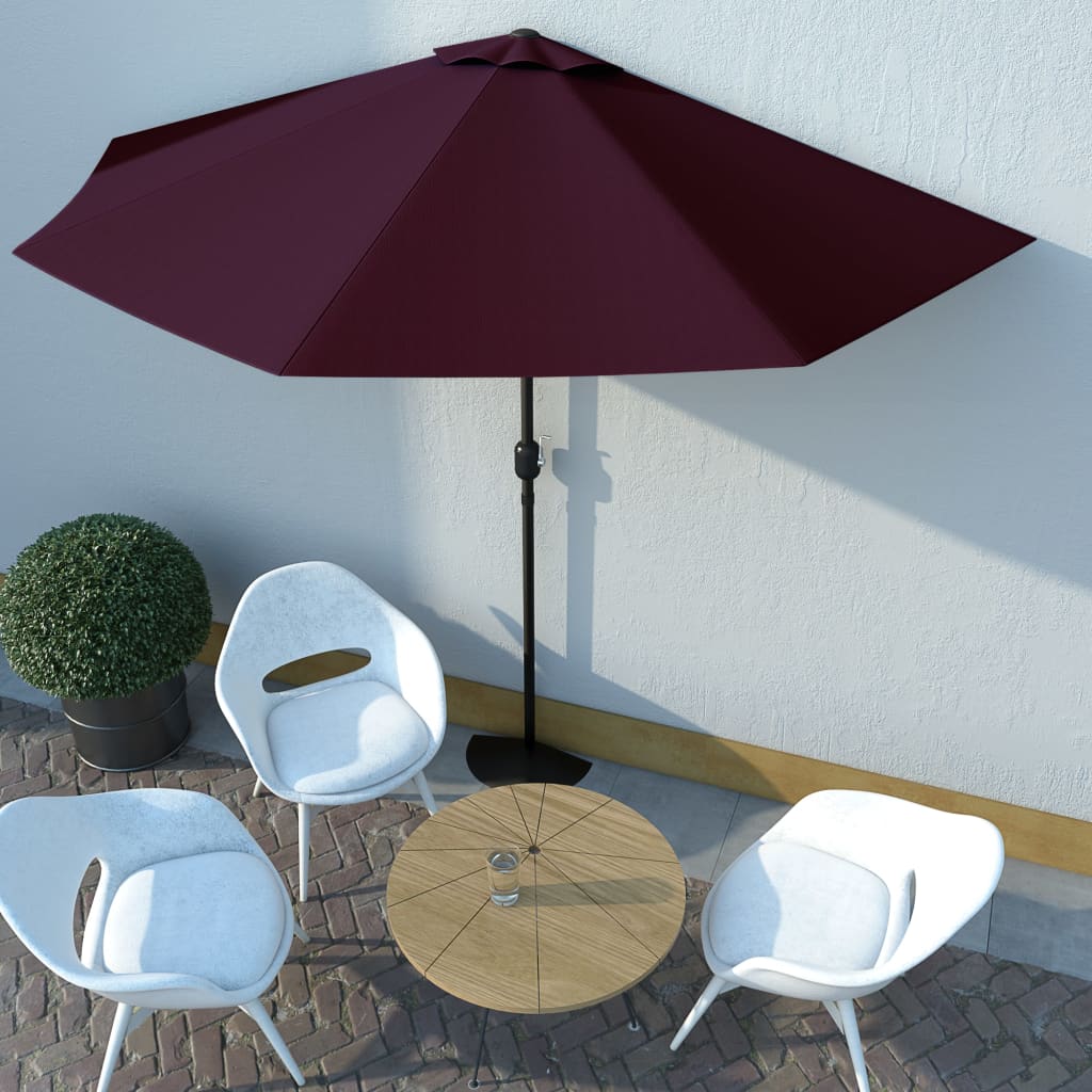 Aurinkovarjo alumiinitanko viininpunainen 300x150x253 cm - Sisustajankoti.fi