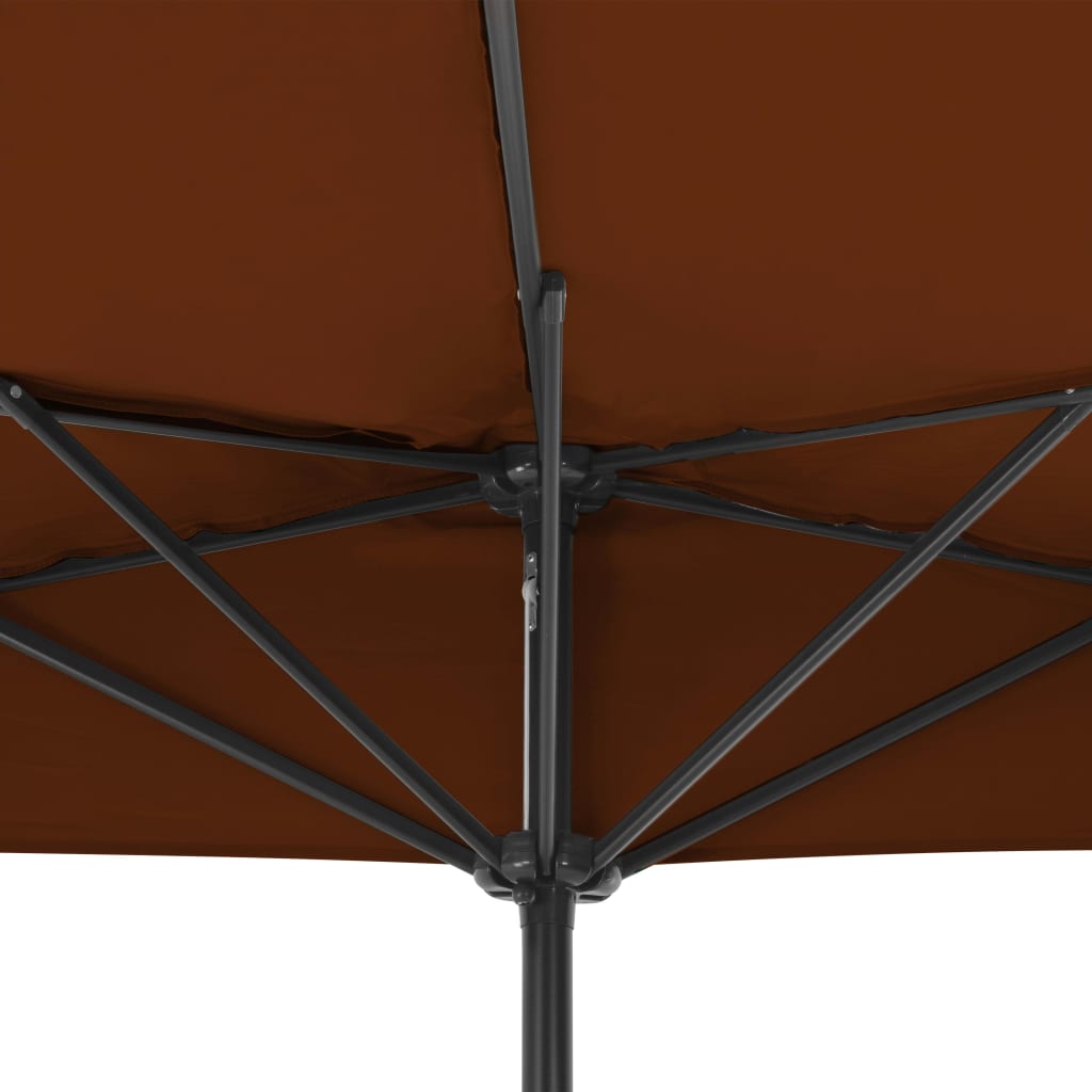 Aurinkovarjo alumiinitanko terrakotta 300x150x253 cm - Sisustajankoti.fi