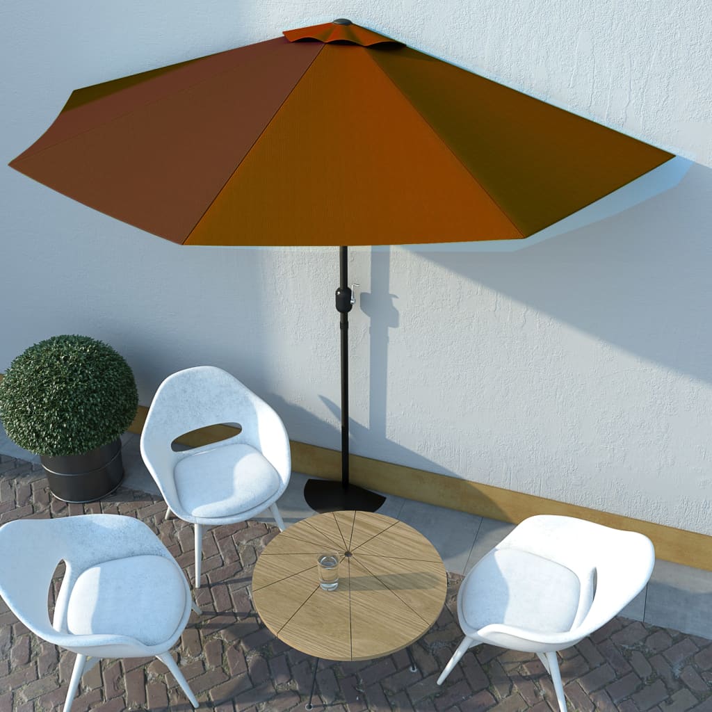 Aurinkovarjo alumiinitanko terrakotta 300x150x253 cm - Sisustajankoti.fi