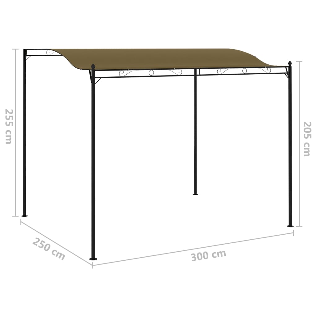Aurinkokatos 3x2,5 m ruskeanharmaa 180 g/m² - Sisustajankoti.fi