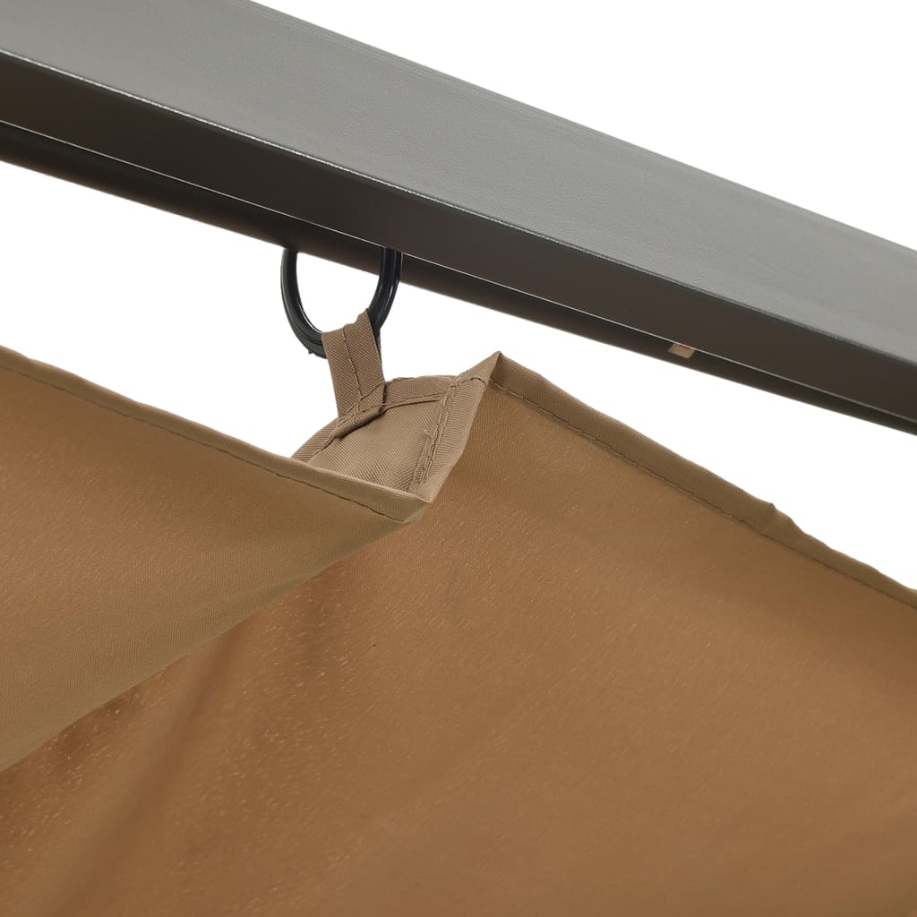 Pergola sisäänvedettävä katto taupe 3x3 m teräs 180 g/m² - Sisustajankoti.fi