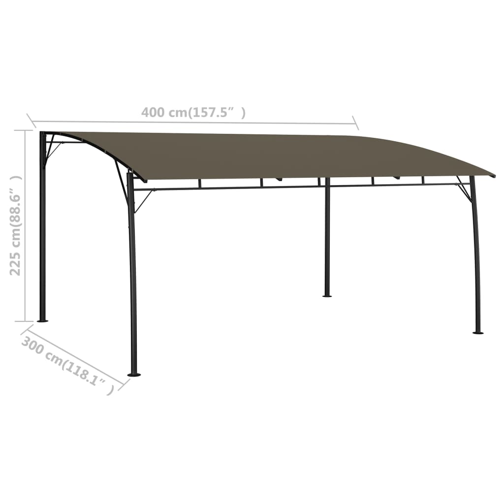 Puutarhan aurinkokatos 4x3x2,25 m harmaanruskea - Sisustajankoti.fi