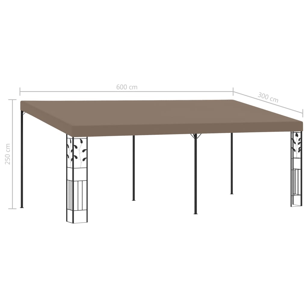 Seinään kiinnitettävä huvimaja 6x3x2,5 m harmaanruskea - Sisustajankoti.fi