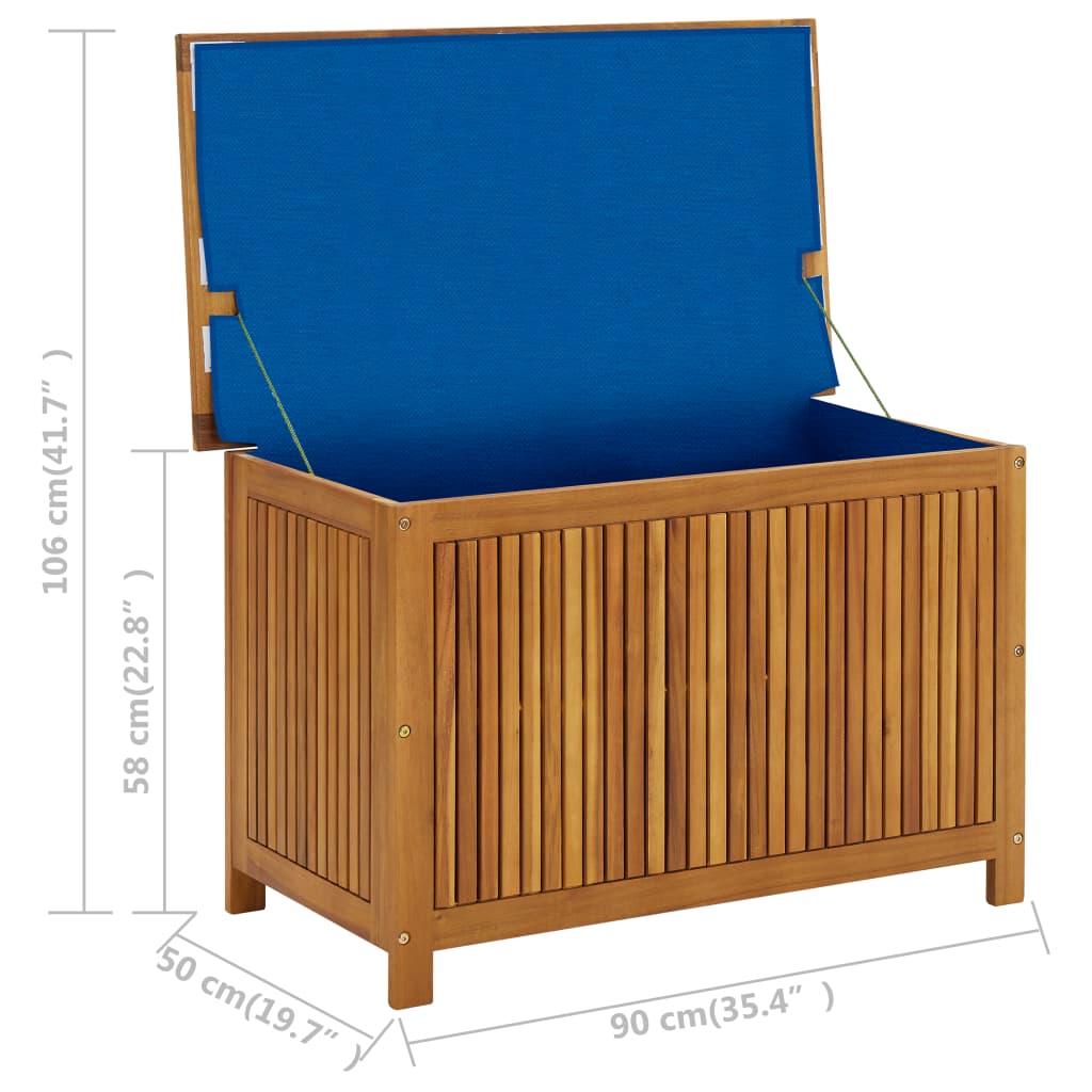 Puutarhan varastolaatikko 90x50x106 cm täysi akaasiapuu - Sisustajankoti.fi