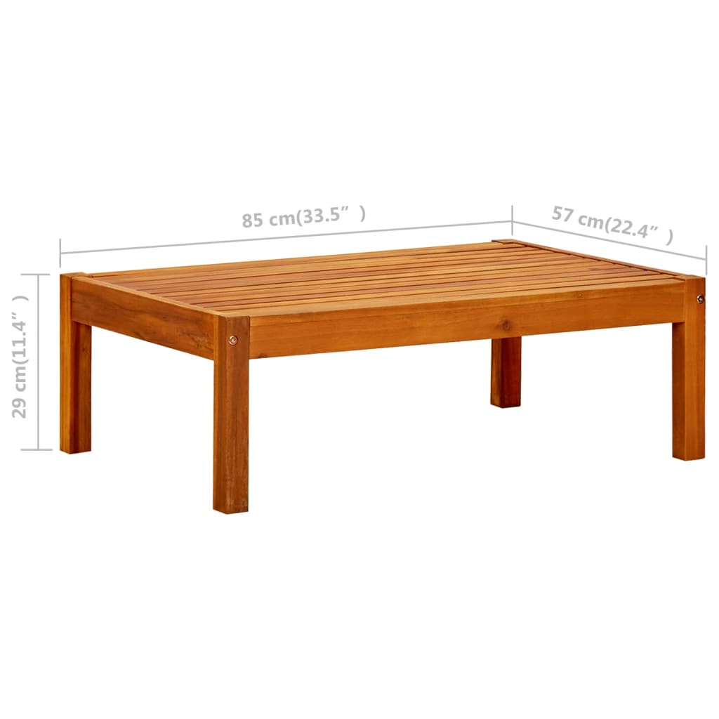 Puutarhapöytä 85x57x29 cm täysi akasiapuu - Sisustajankoti.fi