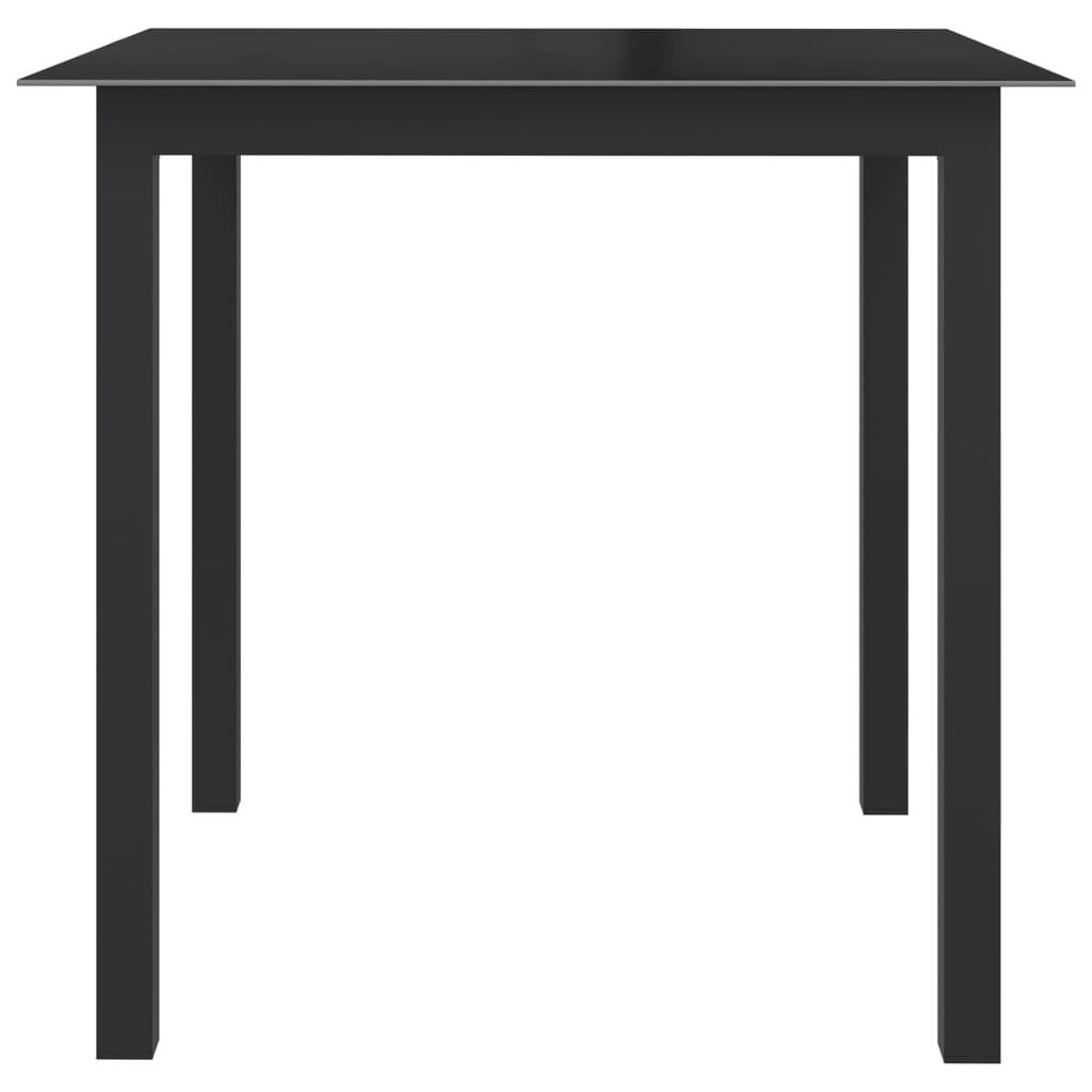 Puutarhapöytä musta 80x80x74 cm alumiini ja lasi - Sisustajankoti.fi