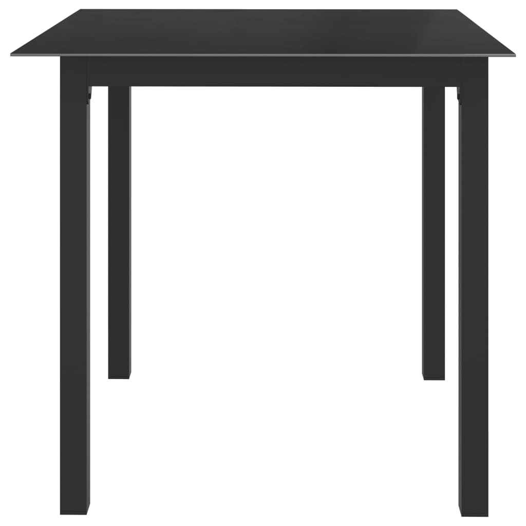 Puutarhapöytä musta 80x80x74 cm alumiini ja lasi - Sisustajankoti.fi