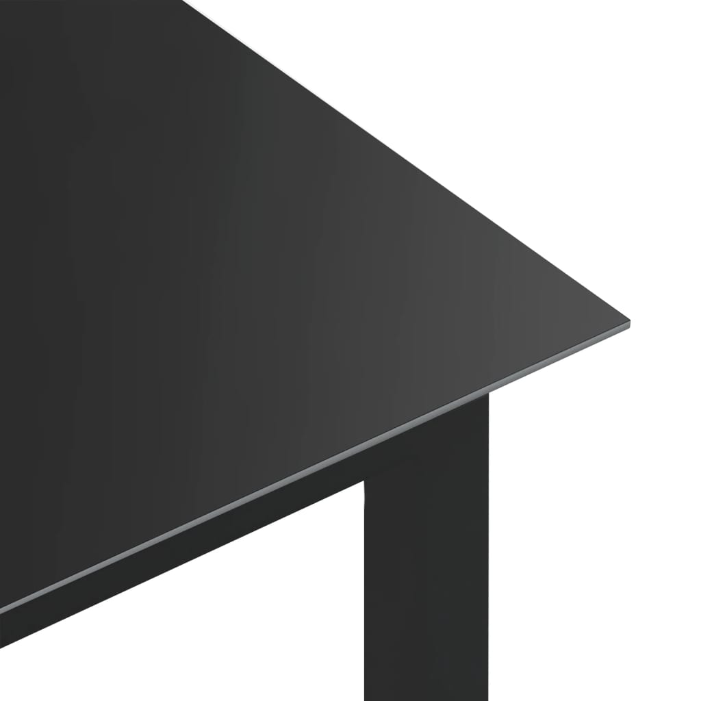 Puutarhapöytä musta 80x80x74 cm alumiini ja lasi - Sisustajankoti.fi