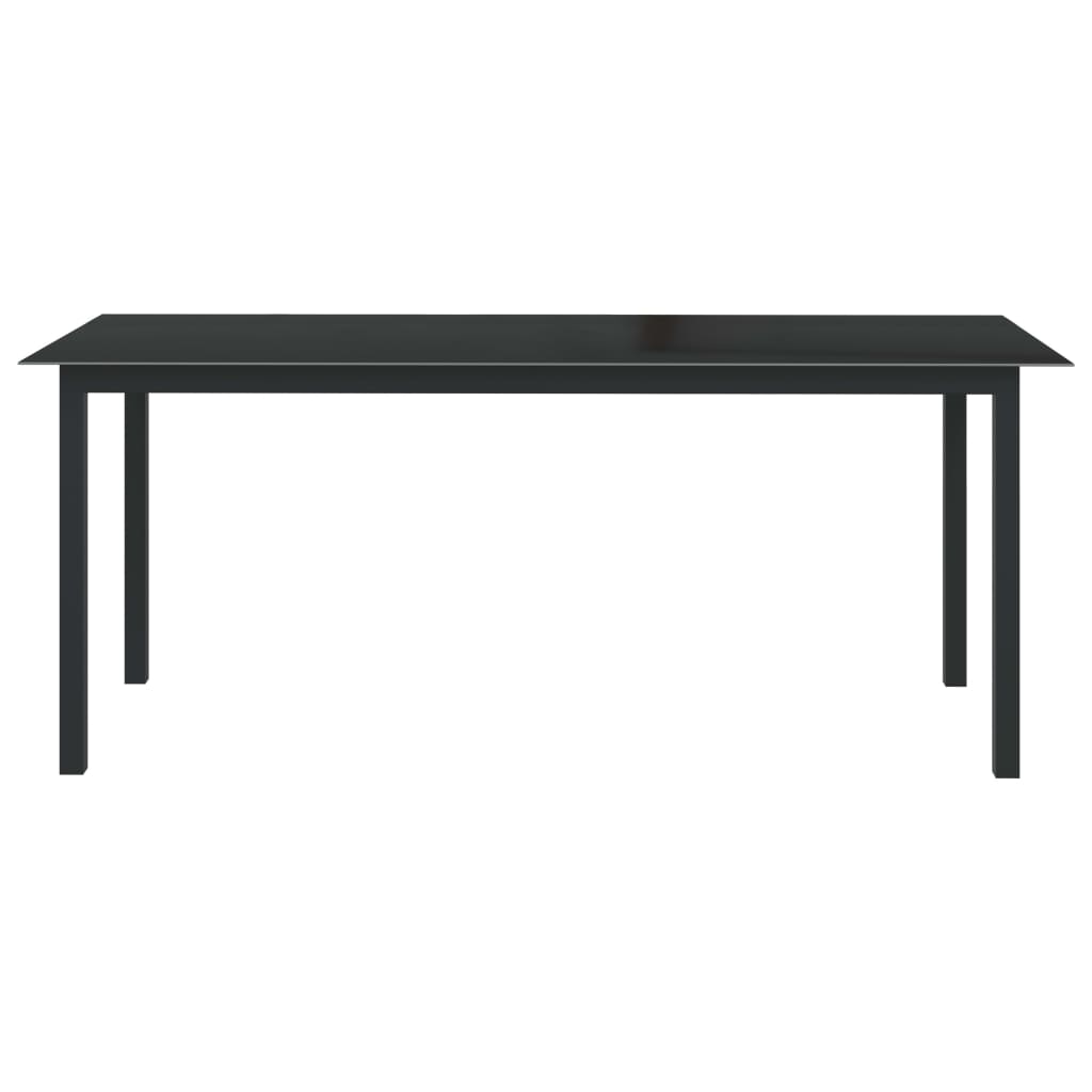 Puutarhapöytä musta 190x90x74 cm alumiini ja lasi - Sisustajankoti.fi