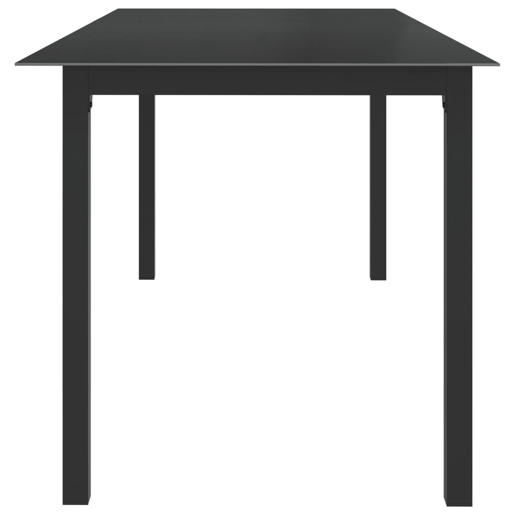 Puutarhapöytä musta 190x90x74 cm alumiini ja lasi - Sisustajankoti.fi