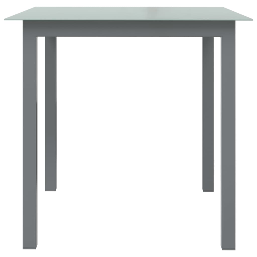 Puutarhapöytä vaaleanharmaa 80x80x74 cm alumiini ja lasi - Sisustajankoti.fi