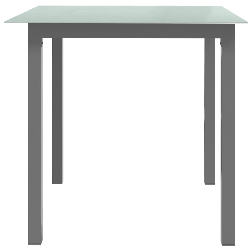 Puutarhapöytä vaaleanharmaa 80x80x74 cm alumiini ja lasi - Sisustajankoti.fi