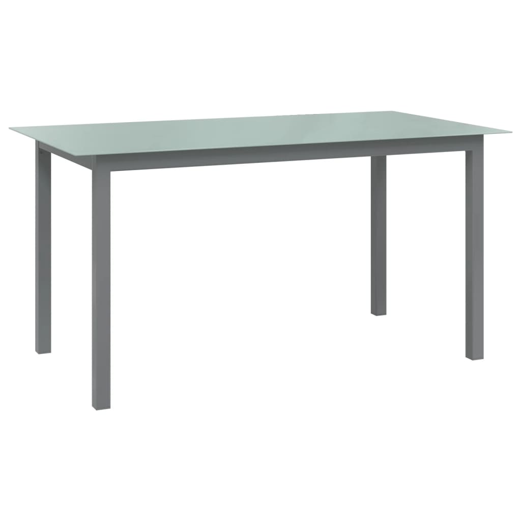 Puutarhapöytä vaaleanharmaa 150x90x74 cm alumiini ja lasi - Sisustajankoti.fi