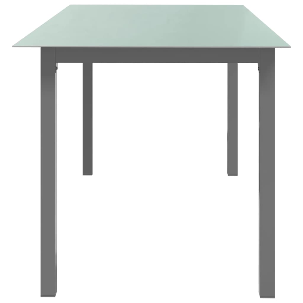 Puutarhapöytä vaaleanharmaa 150x90x74 cm alumiini ja lasi - Sisustajankoti.fi