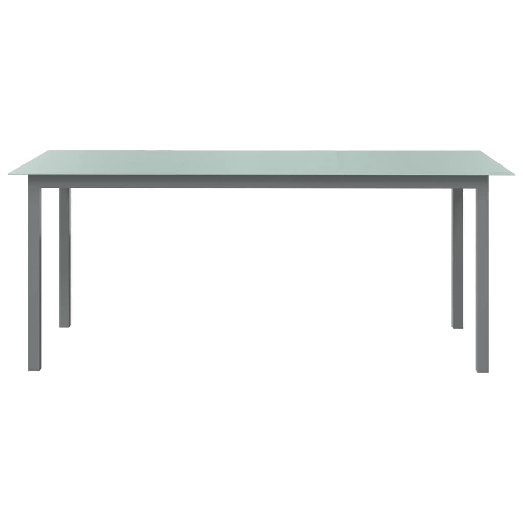 Puutarhapöytä vaaleanharmaa 190x90x74 cm alumiini ja lasi - Sisustajankoti.fi