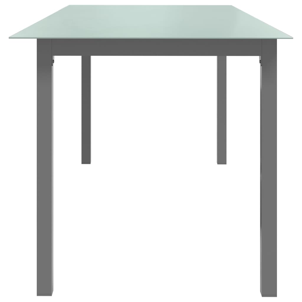 Puutarhapöytä vaaleanharmaa 190x90x74 cm alumiini ja lasi - Sisustajankoti.fi