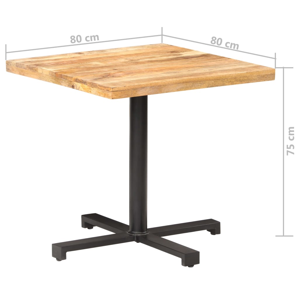 Bistropöytä neliö 80x80x75 cm karkea mangopuu - Sisustajankoti.fi
